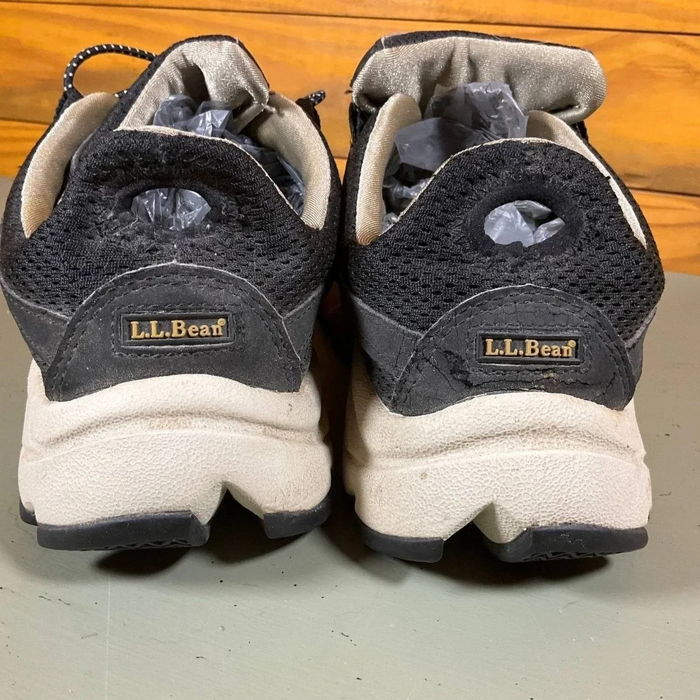 LL Bean Athletic Shoes Womens Size 8M Black Hiking Walking Bungee Workwear‎